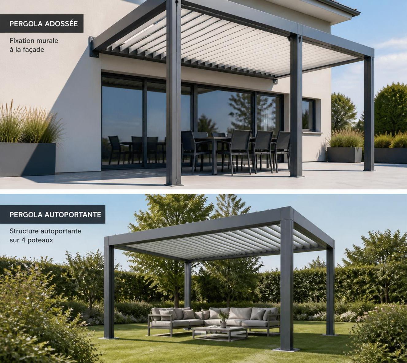 découvrez les avantages des pergolas bioclimatiques autoportantes ou adossées pour profiter d’un espace extérieur modulable et confortable en toute saison.