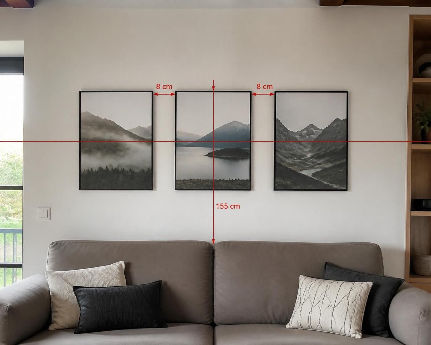 découvrez comment disposer 3 tableaux sur un mur en choisissant la hauteur et la taille idéales pour un rendu harmonieux et esthétique dans votre intérieur.